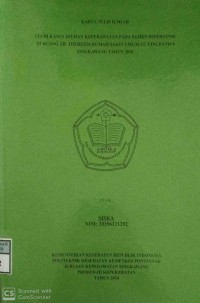 Studi Kasus Asuhan Keperawatan Pada Pasien Hipertensi Di Ruang Zr. Theresia Rumah Sakit Umum St. Vincentius Singkawang Tahun 2018