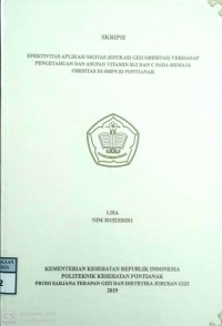 Efektifitas Aplikasi Sigitas (Edukasi Gizi Obesitas) Terhadap Pengetahuan Dan Asupan Vitamin B12 Dan C Pada Remaja Obesitas Di SMP N 03 Pontianak