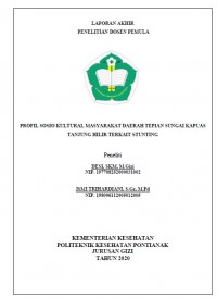 PROFIL SOSIO KULTURAL MASYARAKAT DAERAH TEPIAN SUNGAI KAPUAS TANJUNG HILIR TERKAIT STUNTING